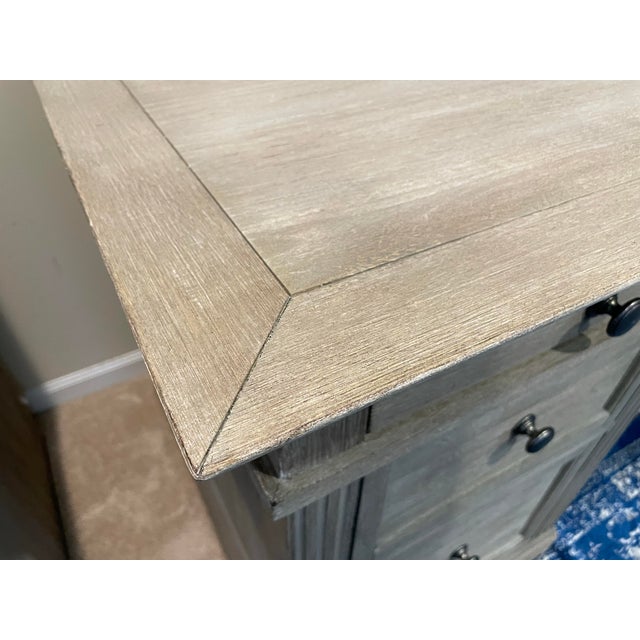 Pottery Barn Pottery Barn Livingston Executive Desk Gray Wash For Sale - Image 4 of 8