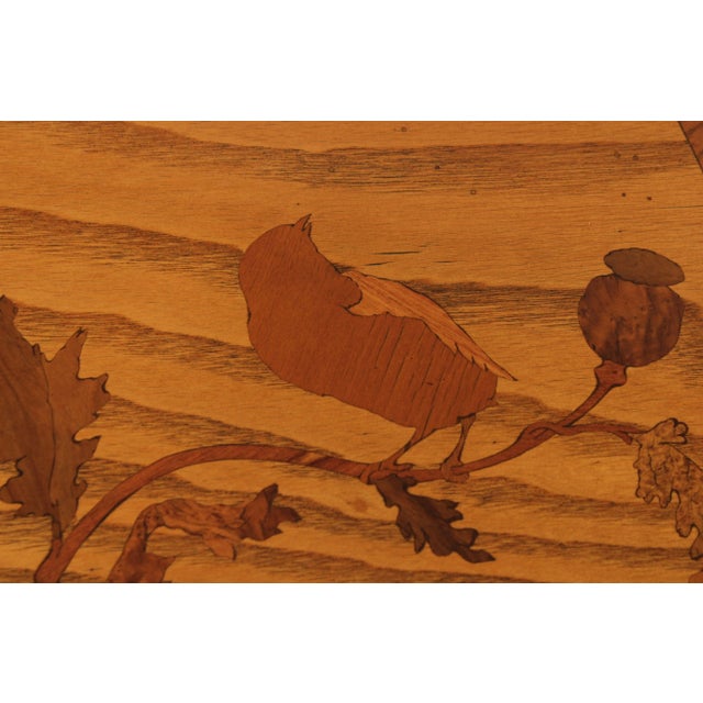Emile Galle Antique French Art Nouveau Marquetry Inlaid Table For Sale - Image 4 of 13