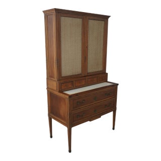 Vintage French Louis XVI Oak Secretary Desk For Sale