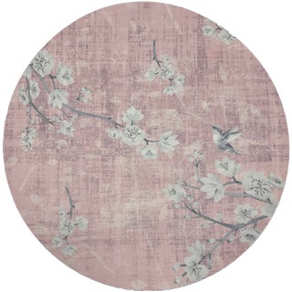 Nicolette Mayer Blossom Fantasia Soft Pink 16" Round Pebble Placemats, Set of 4 For Sale