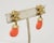 Vintage 1960s Signed Trifari Asian Style Faux-Coral Drop Clip Earrings- 2 Pieces For Sale In Philadelphia - Image 6 of 9