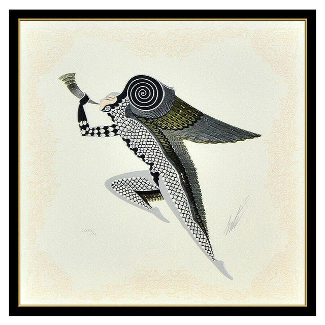 Message us to inquire about custom framing options! (Included for free with every purchase) Erte Hand Highly Embossed,...