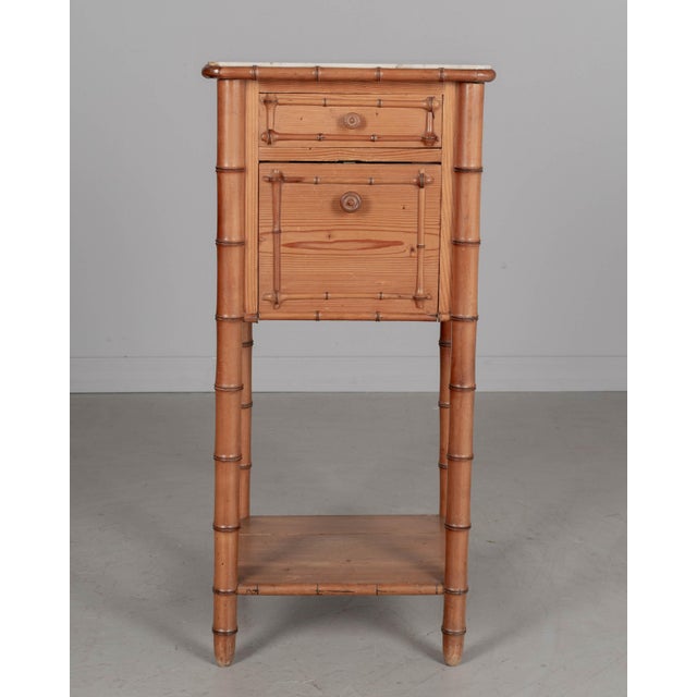 Ornamental & Decorative Materials A 19th Century French Faux Bamboo Nightstand. For Sale - Image 7 of 8