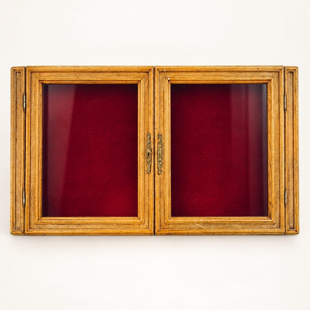 Wooden Wall Display Cabinet with Glass Door, 1980s For Sale - Image 6 of 6