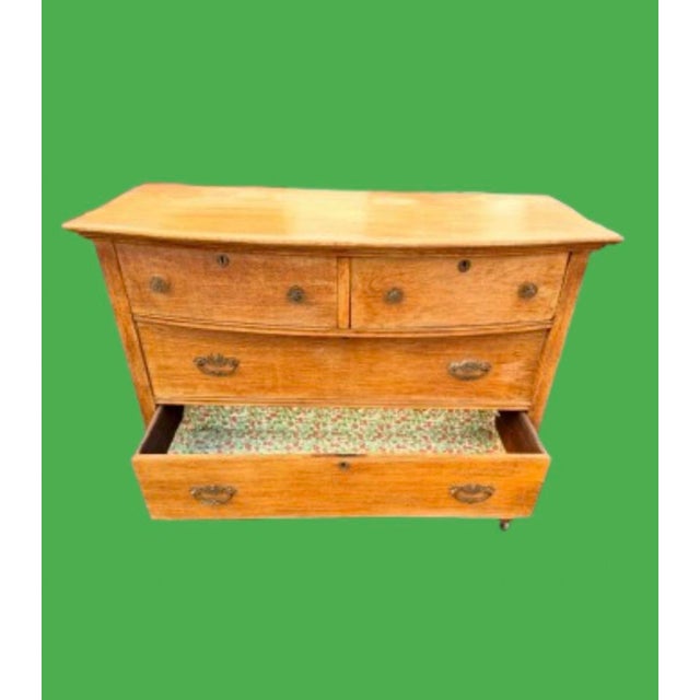1920s Ralph Lauren Style American Antique Oak Dresser on Caster’s For Sale In Miami - Image 6 of 10