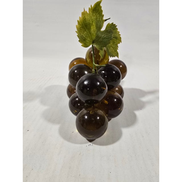 Acrylic Lucite Glass Grapes on Driftwood Cluster Mid Century Modern Avacado Green For Sale - Image 4 of 6