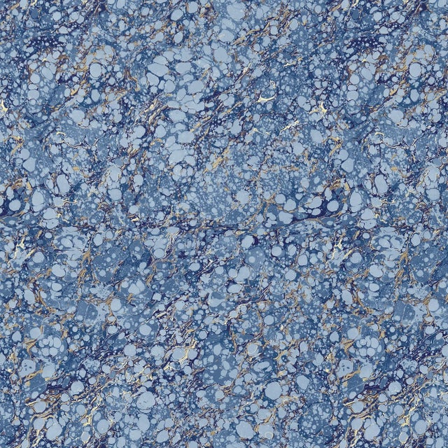 Contemporary Sample - Schumacher Florence Wallpaper in Lapis For Sale - Image 3 of 3