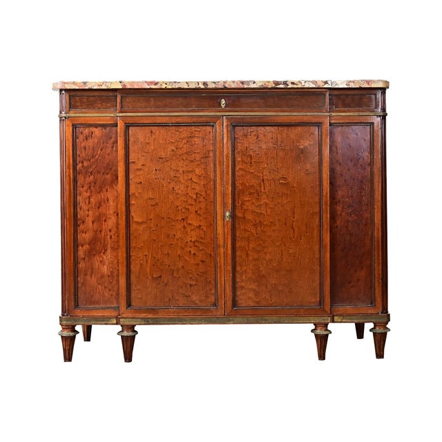 French 19th Century Birdseye Maple and Marble Top Buffet For Sale - Image 9 of 17