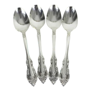 Set of 4 Demitasse Spoons Silver Artistry or Brahms by Oneida Community Plate Matching Vintage Coffee Service Spoon, Condiment