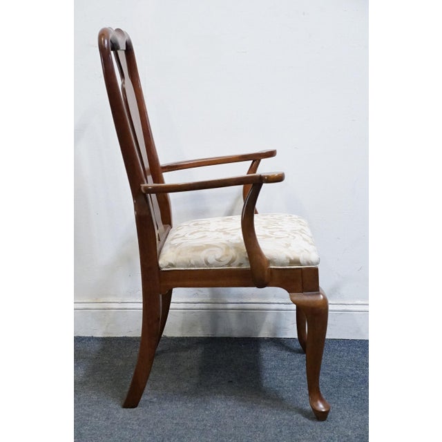 Wood Ethan Allen Georgian Court Collection Traditional Queen Anne Style Splat Back Dining Arm Chair 11-6400a For Sale - Image 7 of 11