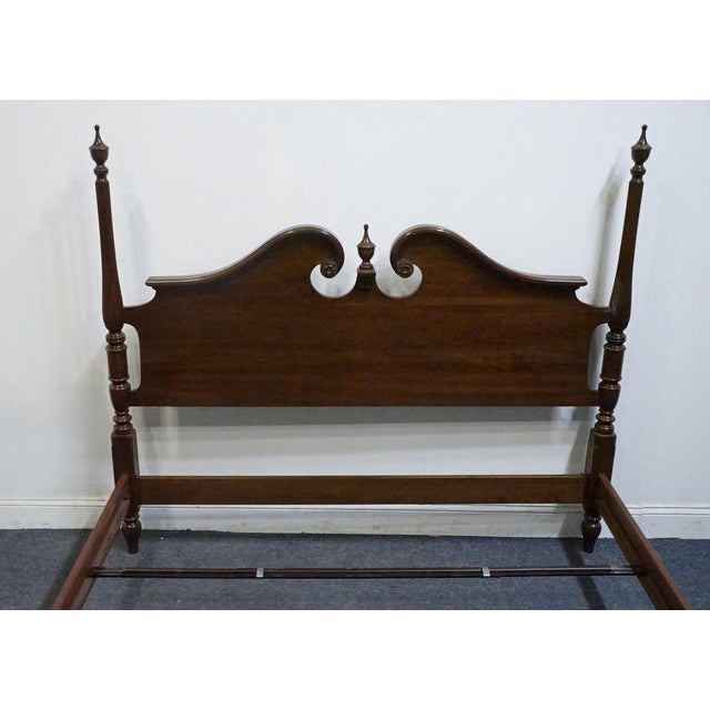 Late 20th Century Ethan Allen Georgian Court Collection Solid Cherry Traditional Style Queen Size Four Poster Bed 11-5654 For Sale - Image 5 of 9