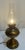 Metal Antique Brass Oil Lamp Rayo Electrified Emerald Green Glass Shade For Sale - Image 7 of 11