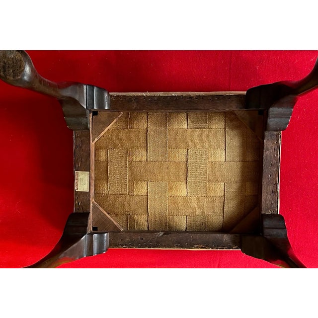 19th Century Antique 19th Century Georgian Mahogany Stool With Needlework Petit Point Cover For Sale - Image 5 of 9