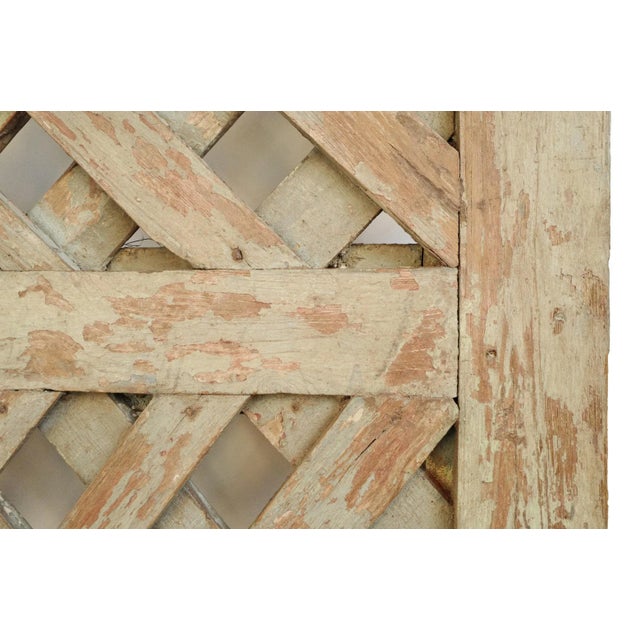 Mid 20th Century Vintage Lattice Wood Door Gate For Sale - Image 5 of 7
