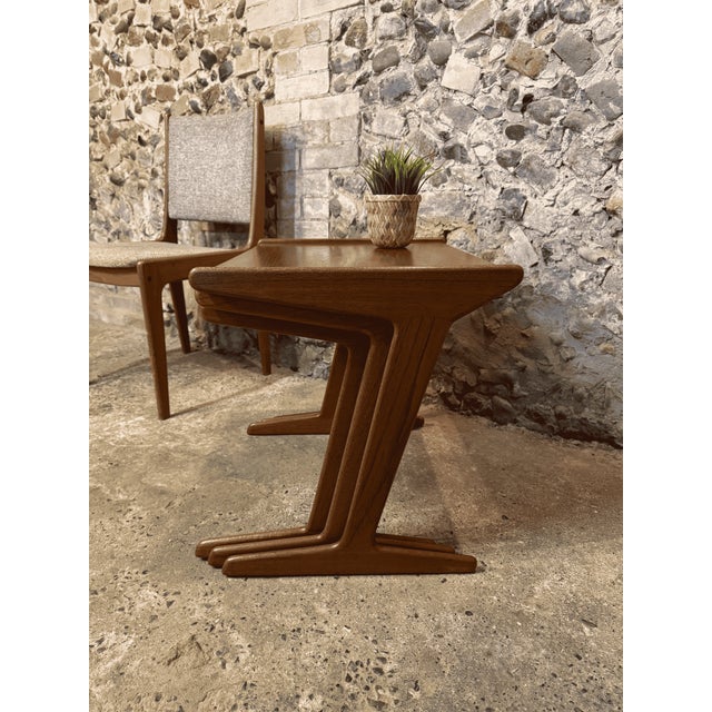 Vintage Danish Teak Nesting Tables by Mogens Kold, 1960, Set of 3 For Sale - Image 9 of 14