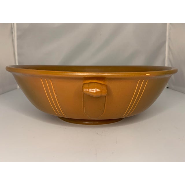 Rare Weller Pottery Velva Centerpiece Bowl for your consideration. The bowl measures approx. 13 1/4 inches from handle to...