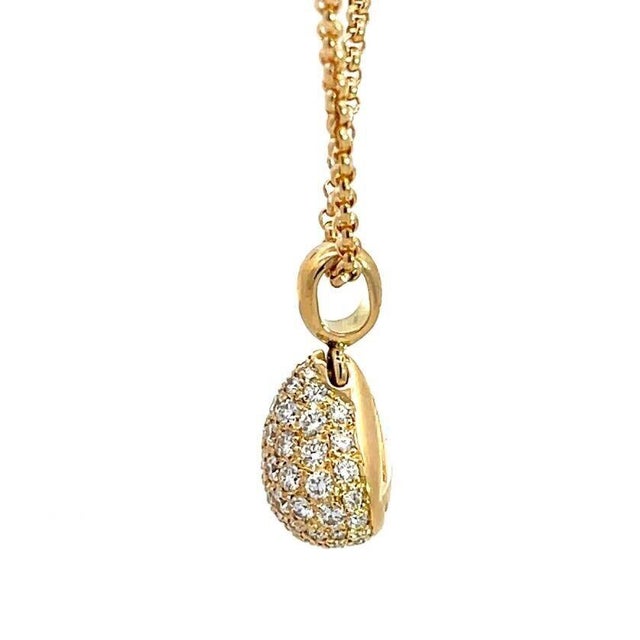 Chopard Chopard Diamond Pushkin Pendant Pave Set 18k Yellow Gold Necklace For Sale - Image 4 of 8