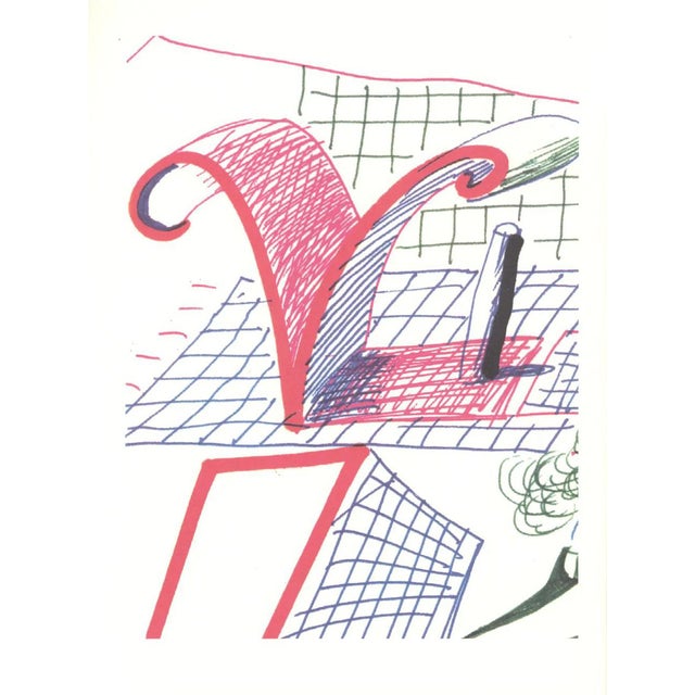 David Hockney, V from Hockneys Alphabet, Lithograph For Sale