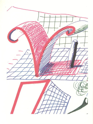 David Hockney, V from Hockneys Alphabet, Lithograph