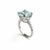 14k White Gold 12.07 Carat Natural Aquamarine and Diamond Solitaire Ring, Size 9 For Sale - Image 4 of 15