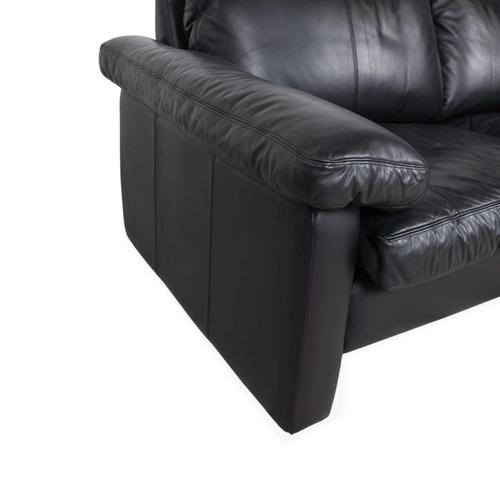 Black Leather Conseta Two-Seater Sofa from Cor For Sale - Image 5 of 10