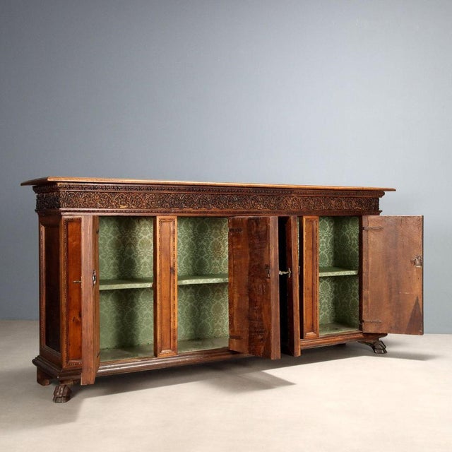 Italian Credenza in Walnut For Sale - Image 3 of 13