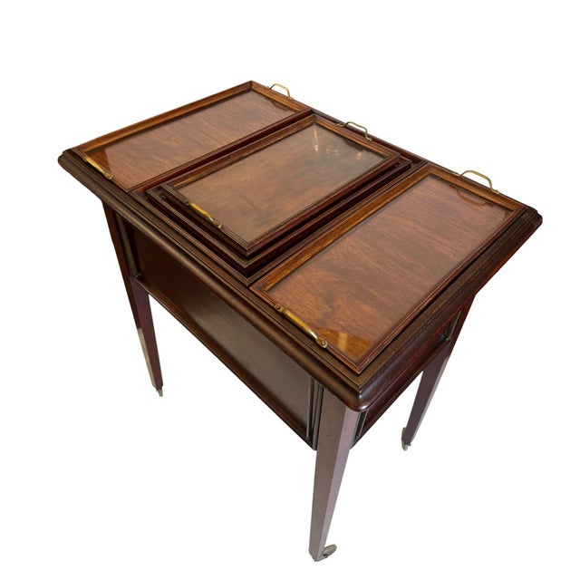 Regency Revival Metamorphic Mahogany Butler's Trolley, England, 1900s For Sale - Image 14 of 18