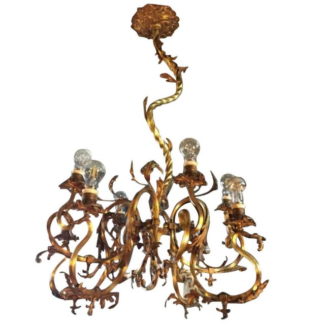 Louis XV Bronze Chandelier, 1870s For Sale - Image 16 of 16