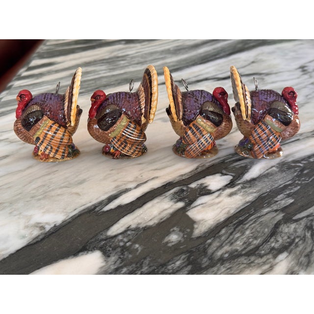 Vintage Porcelain Turkey Motif Place Card Holders - Set of 8 For Sale - Image 13 of 13