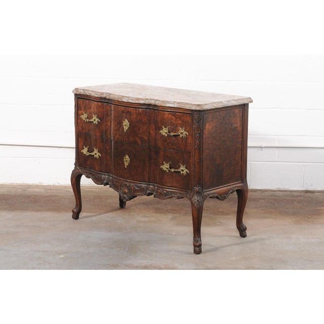 18th C. French Louis XV Marble-Top Commode For Sale - Image 4 of 13