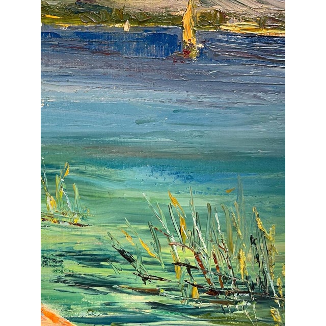 1950s M. Vibert, By the Lake, Oil on Canvas, 1959 For Sale - Image 5 of 16