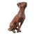 Hand-Carved Wooden Hound Dog Sculpture in Rich Warm Brown Finish For Sale