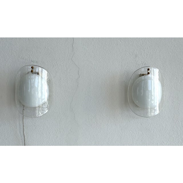 Mid-Century Modern Italian Murano Glass Wall Sconces, 1970s, Set of 2 For Sale - Image 12 of 16