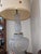 Traditional Vintage Frosted Glass Table Lamp With Floral Motif and Ornate Metal Base – 3 Ft Tall For Sale - Image 3 of 4