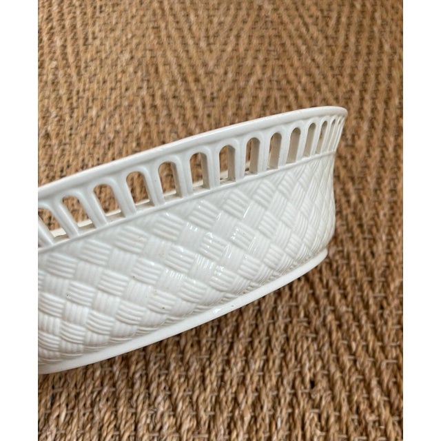 Late 19th Century Late 19th Century Creamware Wedgwood Reticulated Oval Basket With Underplate For Sale - Image 5 of 8