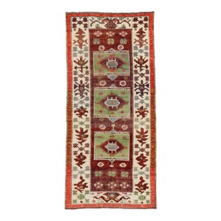 Vintage Turkish Oushak Gallery Rug - 05'04 X 11'04 For Sale