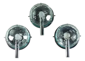 Italian Crystal Facetted Chrome Wall Lamps by Pia Guidetti Crippa for Lumi, 1960s, Set of 3