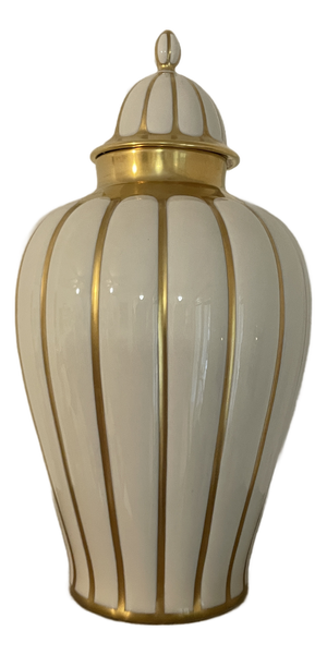 Thomas Rosenthal Baluster Vase With Lid and Gold Trim.