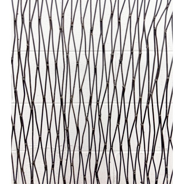 Brutalist Postmodern Hand-Forged Steel Iron Fireplace Screen and Tools For Sale - Image 14 of 14