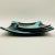 1980s Fused Art Glass Turquoise & Black, 3-Piece Plate Set For Sale - Image 10 of 12