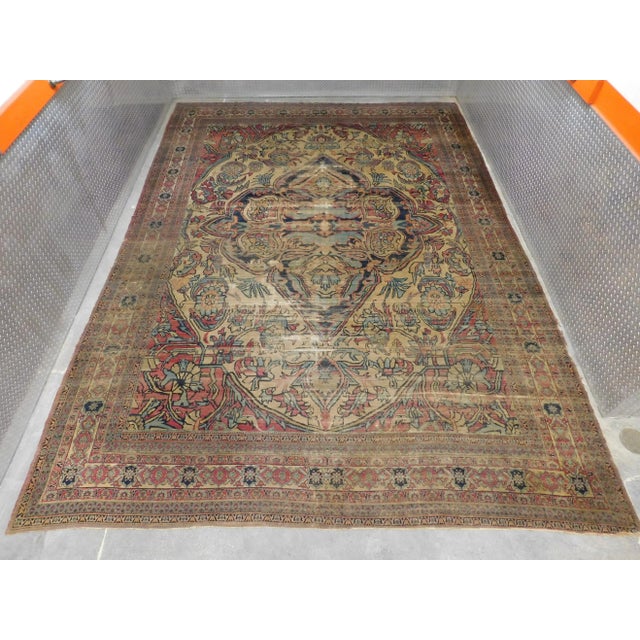 Late 19th Century Antique Persian Kerman Lavar Rug- 10′6″ × 14′10″ For Sale - Image 13 of 13