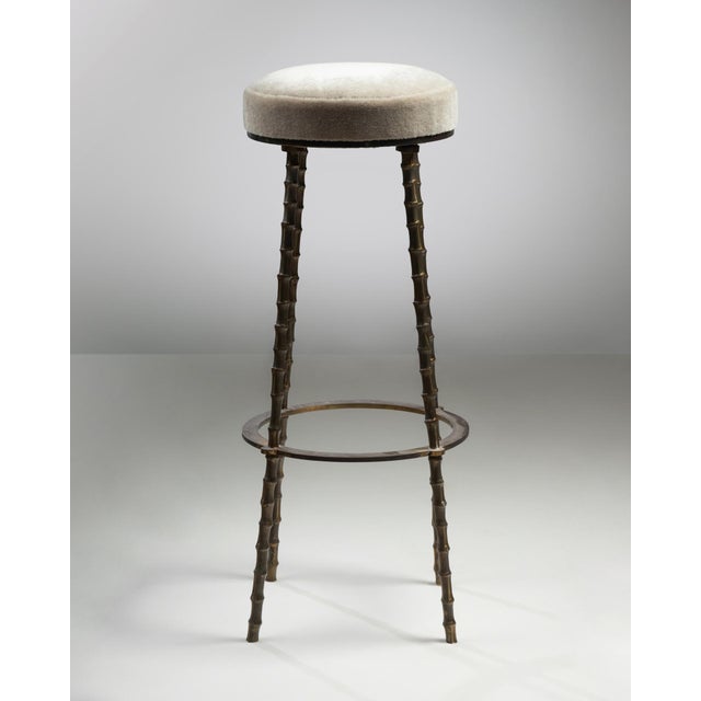 Modern Bar Stools from Maison Baguès, 1950s, Set of 3 For Sale - Image 3 of 7
