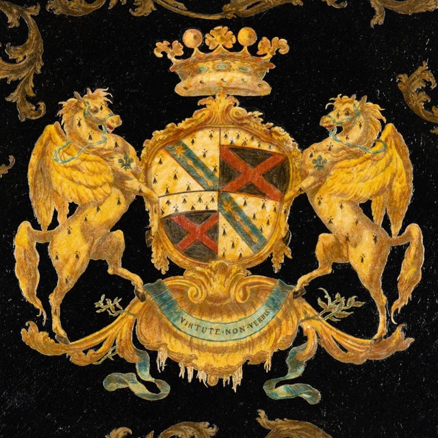 English Victorian Decoupage Armorial Hatchment, 1800's For Sale - Image 3 of 5