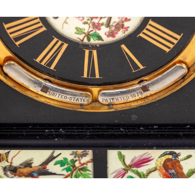 Aesthetic Black Slate & Porcelain Clock Set, 3 For Sale - Image 4 of 7