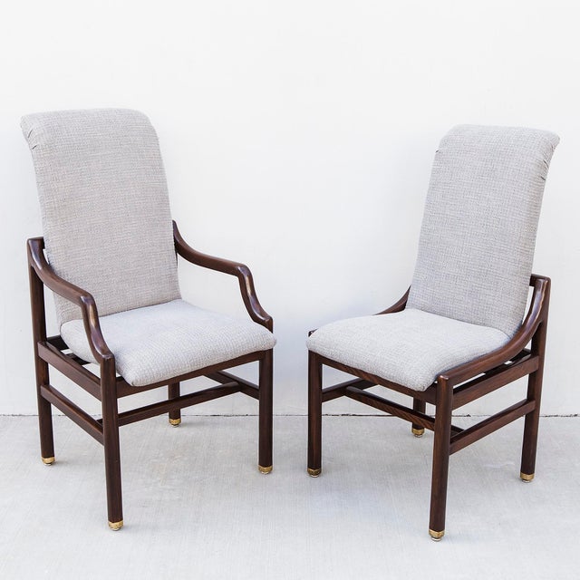 Wood 1970s Fully Restored "Scene One" High Back Dining Chairs by Henredon - Set of 6 For Sale - Image 7 of 12