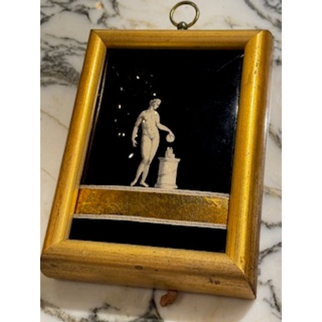 19th Century Set of 4 French Eglomise’ Framed Glass Panels For Sale In Dallas - Image 6 of 7