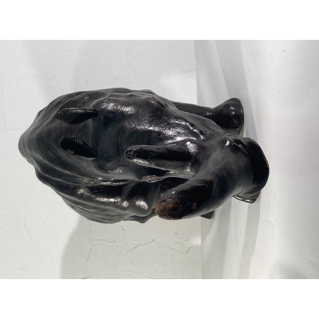 Mid-Century Leather Rhino Statue, England For Sale - Image 3 of 14