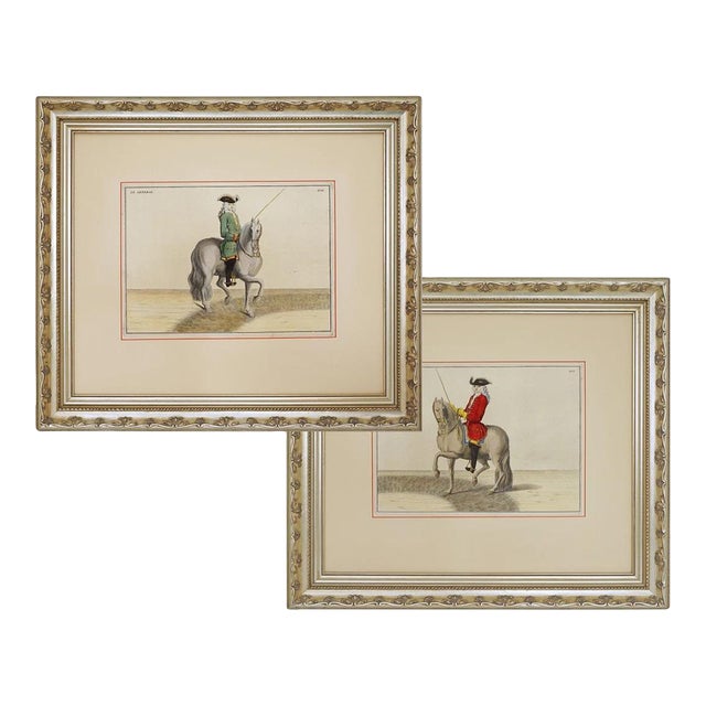 19th Century Dressage Engravings Framed Equestrian Art After D’Eisenberg Sporting Art Gift - A Pair For Sale