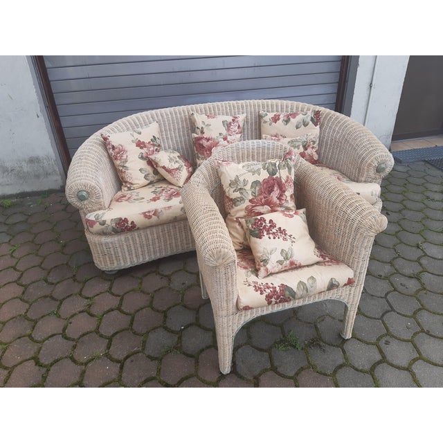 Set of Rattan Bamboo Sofa and Armchair, 1960s For Sale - Image 3 of 18