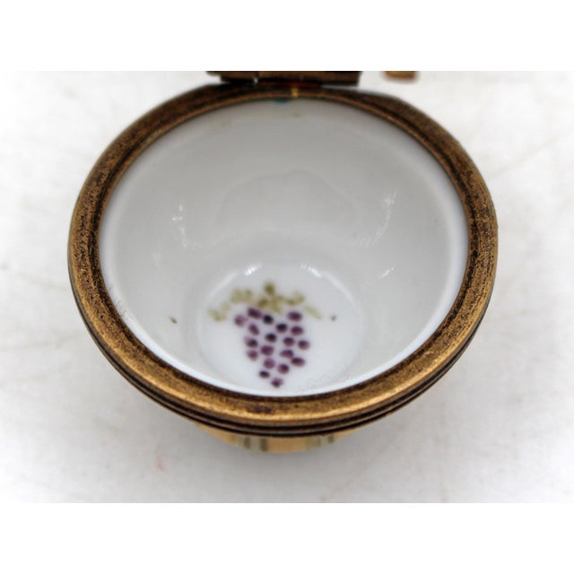 Late 20th Century Vintage French Limoges Porcelain Chianti Bottle Form Trinket Box For Sale - Image 5 of 6